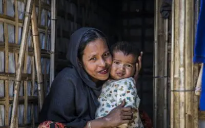 New shelter eases monsoon threat for young Rohingya family